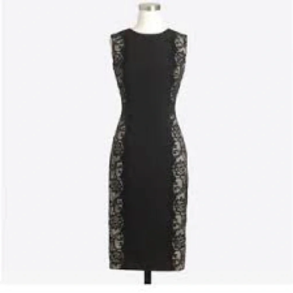 J.Crew Black Lace Panel Sheath Dress – Size 6
